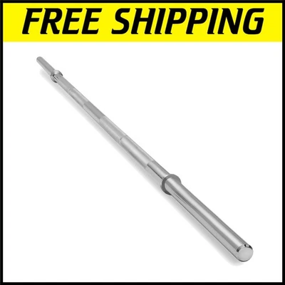 Barra olímpica de acero macizo - 7 pies, capacidad de 250 lb para levantamiento de pesas riguroso Foto 1 de 4