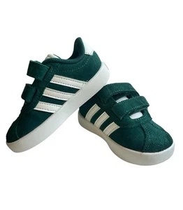 adidas Unisex-Baby Vl Court 3.0 Hook & Loop Sneaker Tennis Shoes Toddler Green 5 - Picture 1 of 7