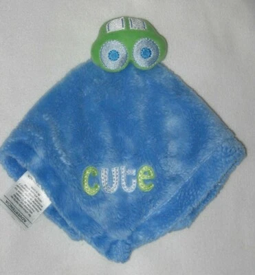 Cobertor de segurança para carro bebê Gerber Lovey fofo pelúcia azul verde - Imagem 1 de 3