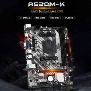 A520M-K Computer Motherboard Dual Protocol M.2 Hard Drive Support WIFI Bluetooth - Photo 1/13