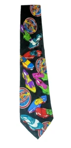 Krawatte 100 % Seide Vintage Schuhe Druck Jazz von Addiction schwarz hell Multi The Joker - Bild 1 von 9