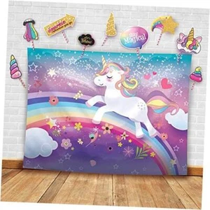 Theme Photography Backdrop and Studio Props. Great as Birthday Magical Unicorn - Picture 1 of 6