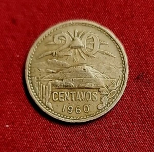Mexico Coin 20 Centavos Bronze Coin issued 1960 Free Shipping - Picture 1 of 6