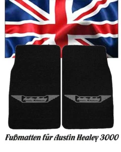 Black velours floor mats for Austin Healey 3000  LHD RHD 1959-1967 - Picture 1 of 2