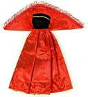 Barbie Vintage Clone Hm Red Lame And Black Velvet Evening Gown Gold Trim W Shawl