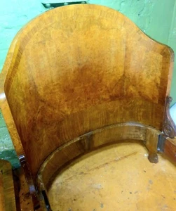 French 1920s high art curved form Art Deco burr walnut pair twin single beds - Picture 1 of 10