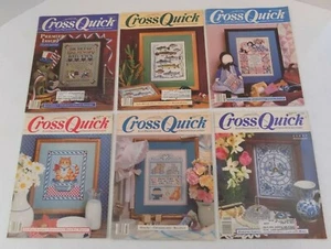 Lote De 6~Revistas De Colección "Cross Quick" Patrón Punto de Cruz Ediciones Traseras Años 80 - Imagen 1 de 12