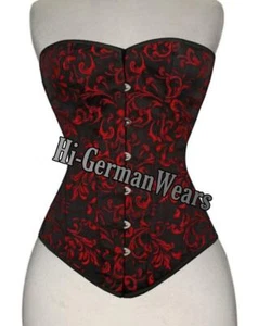 Vollbrust Korsett Rot Brokat Corsage Waist Trainer Brocade Extreme Corset Hi-82 - Picture 1 of 10