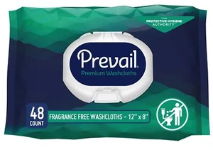 Prevail Fragrence Free Adult Incontinence Disposable Wipes, 12"x 8", 48 Cnt - Picture 1 of 2