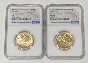 2019 P & D AMERICAN INNOVATION Georgia Trustees' Garden NGC MS 65 - Picture 1 of 3