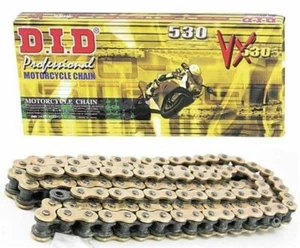 DID CHAIN 530 VXGB (ZJ) X 114 GOLD/BLACK HIGH PERFORMANCE MOTORCYCLE CHAIN - Picture 1 of 3