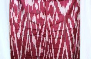 UZBEK USSR(98.4"-250cm)HAND CRAFTED IKAT HAN ATLAS FABRIC 70%SILK-30%COTTON(33) - Picture 1 of 4