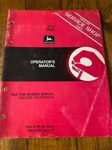 John Deere 315 Disk Revised Operator's Manual - Picture 1 of 2