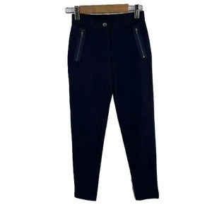 Crewcuts Navy Blue Stretchy Knit Girls Pants Zipper Detail Size 8 - Picture 1 of 5