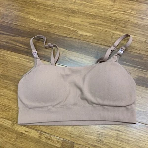 Momanda Nursing Bra Womens Size Medium Brown Comfort Sleep Maternity Wireless - Picture 1 of 4