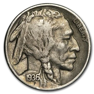 1936 P - Büffelnickel - G/SEHR GUTER Zustand - Bild 1 von 1