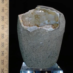 Quartz Geode w/ Stilbite & Heulandite Zeolite crystal cave cut base India 0.26kg - Bild 1 von 8