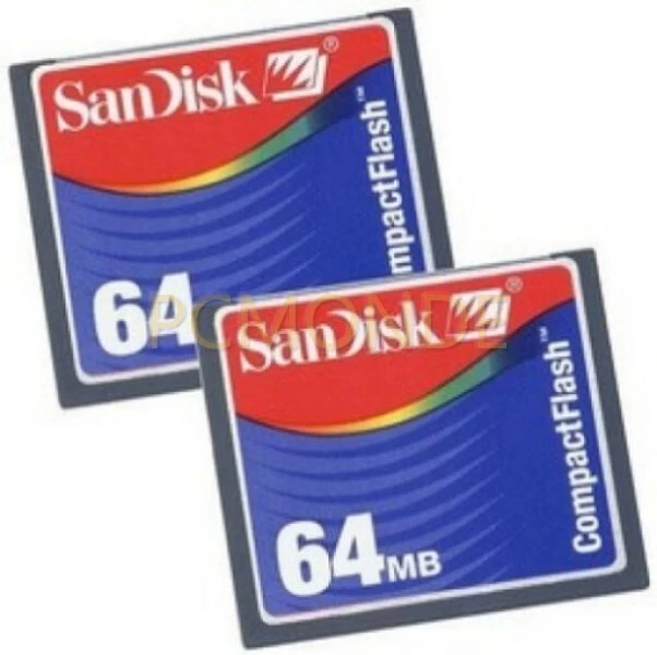SanDisk CompactFlash Memory Card CF 64 MB - Pack of 2 (SDRS-CF64-2) - Image 1 of 1