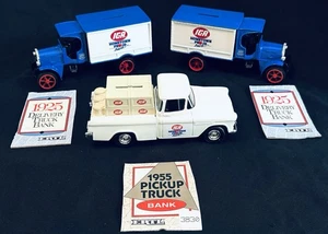3 VTG 1993 ERTL Die Cast TRUCK Banks IGA GROCERY DELIVERY TRUCKS 2-1925 1-1955 - Picture 1 of 24