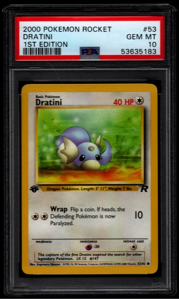 Pokemon 2000 Dratini Team Rocket 1st Edition #53 PSA 10 Gem Mint - Image 1 of 2