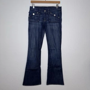 Rock & Republic Womens Scorpion Flare Jean Size 27 Blue Flap Back Pocket Western - Picture 1 of 11