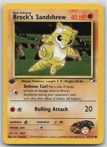 Pokemon Card 1st Edition Brock's Sandshrew (71) Common Gym Heroes 071/132 LP/NM - Picture 1 of 2
