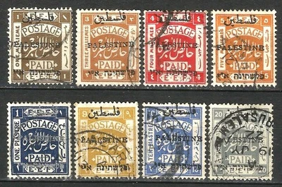 Palestina 1921 emisión sellos a 20p incluyendo el escaso 9p (SG: 55) usado en 'NAZ Foto 1 de 2