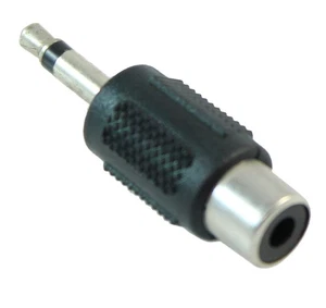 3.5mm Mono Male TS Plug to RCA Female Jack Adapter  Nickel Plated - Picture 1 of 2
