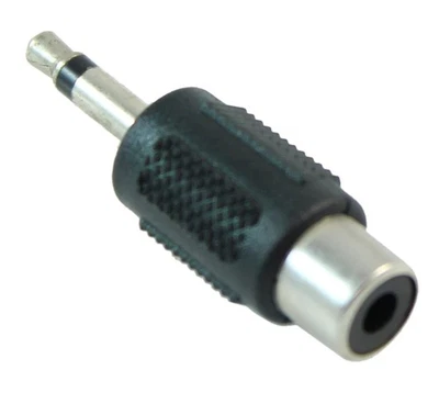 3.5mm Mono Male TS Plug to RCA Female Jack Adapter  Nickel Plated - Image 1 of 2