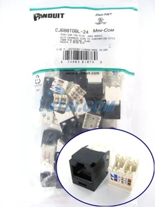 (24-PACK) Panduit CJ688TGBL-24 Cat6 Mini-Com Jack Module, Black GENUINE ~STSI - Picture 1 of 4