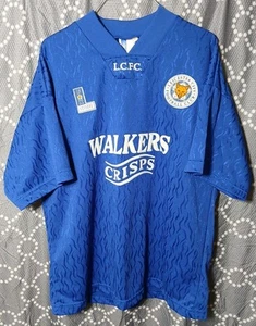 Leicester City Walker Crisps Home Football Shirt 1992 - 1994 Mens Jersey Rare - Picture 1 of 12