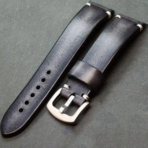 Bracelet de Montre Strape en cuir, Vintage 18- 26 mm gris watch Band - Picture 1 of 4