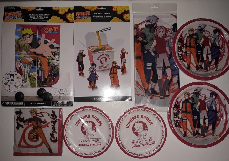 Naruto Shippuden Birthday Party Supplies & Decorations Set Plates Napkins NEW  - Изображение 1 из 4