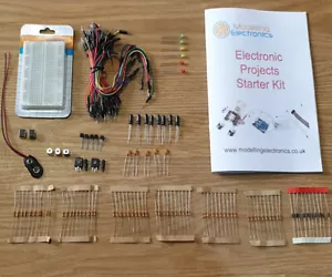 Basic Elektronik Starterkit, Breadboard, Booklet, Widerstände, Kabel, LEDs - Bild 1 von 1