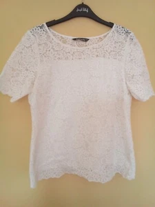 Sweet white lacy top b y bonmarche size 16 (refG) - Picture 1 of 5