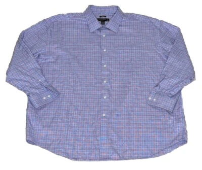 Pronto Uomo Classic Fit Men Shirt 19 34/35 Purple Blue Lavender Check Adult - Image 1 of 4