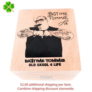 Caja de cigarros de madera vacía Big Time Tommie Old Skool 4 Life 70 x 7 8" x 6" - Imagen 1 de 12