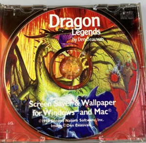 Dragon Legends Wallpaper & Screen Saver Dan Beauvais:PC, Mac(1998,Second Nature) - Afbeelding 1 van 3
