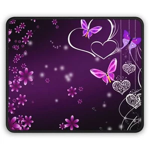 Pretty Butterfly Gaming Mouse Pad, Cute Purple Desk Accessories for Home  Office - Picture 1 of 5