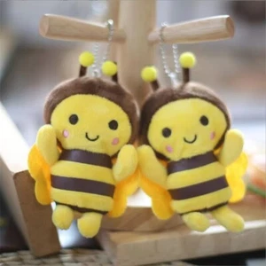 Animation Plush Keychain 12cm Bag Charm Mini Plush Bee Pendant Gift - Picture 1 of 12
