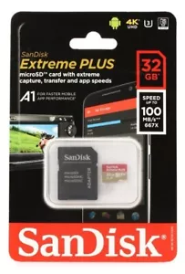 SanDisk Extreme 32GB micro SD Memory Card UHS-I U3 4K 100MB/s with Adapter-UK - Picture 1 of 12