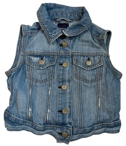 Gap Kids Denim Jean Vest Girls Size Small 6 - 7 yrs Cowgirl Western Sleeveless - Picture 1 of 8
