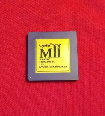 Cyrix MII-333GP CPU Gold Top Socket 7 (83MHz x 3) 2.9v ✅Rare Vintage Collectible - Image 1 of 2
