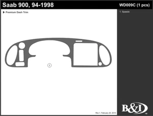 SAAB 900 1994 1995 1996 1997 1998 KIT DE AJUSTE TABLERO c - Imagen 1 de 1