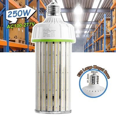 250W LED Bulb Corn Lights Commercial Warehouse Work Shop High Bay Light Fixture - Image 1 of 4