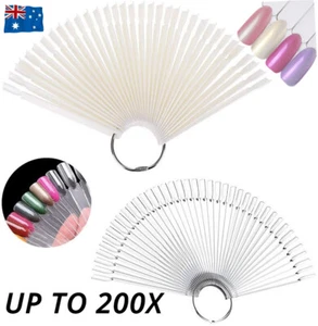 50-200X False Fake Nail Polish Color Display Wheel Chart Ring Tips Swatch Sticks - Picture 1 of 15