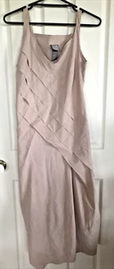 Lilith Dress Size XS/36 Sleeveless Long Panelled Asymmetrical Hem Zip Dusty Pink - Picture 1 of 14