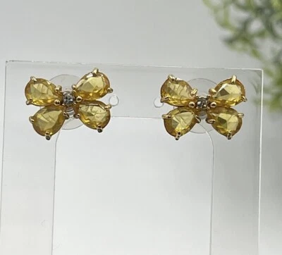 Kate Spade New York 'Garden Path' Flower Yellow Crystal Stud Pierced Earrings - Image 1 of 4