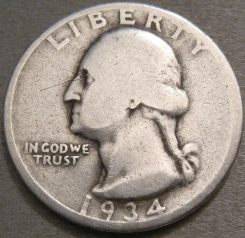 SELLING AS SHOWN - 1934 D WASHINGTON QUARTER *** 90% SILVER *** 749 Cover