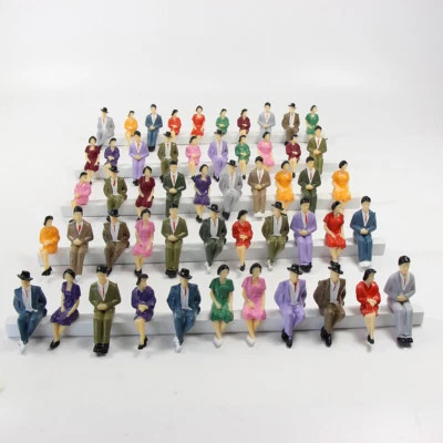 48pcs Model Trains G Scale 1:32 Painted Sitting Figures Seated People P3002 - Image 1 of 4